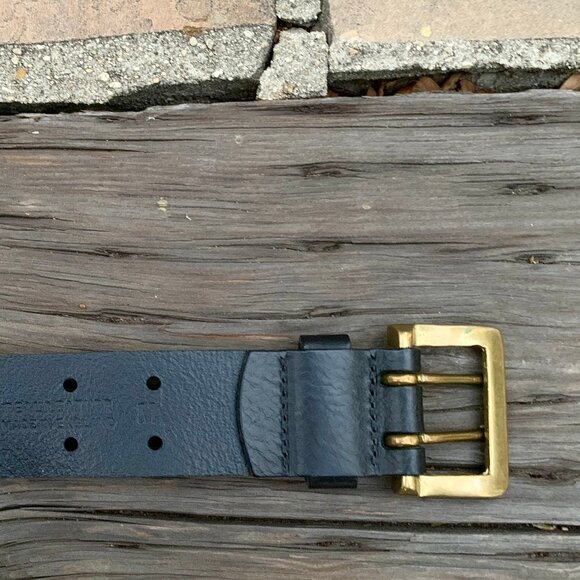 Rag & Bone brass buckle double perforated leather belt - Picture 9 of 12